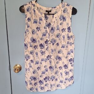Talbots Blue and White Floral Blouse